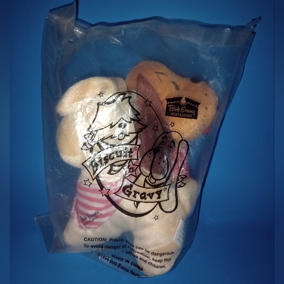 Biscuit 'n Gravy Puppy Plushes Bob Evans Restaurant NIB Sealed Vintage 1998 - Picture 1 of 14